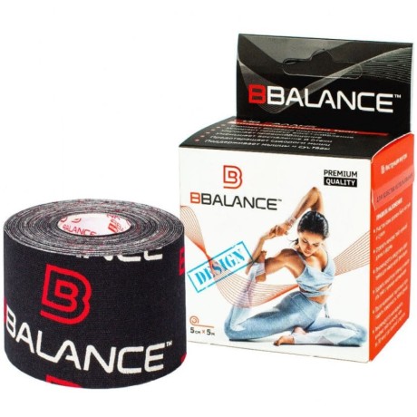 Кинезио тейп BB Design Logo черный 5см*5м