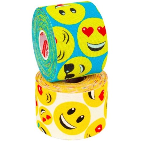 Кинезио тейп BB Design смайлики голубые 5см*5м