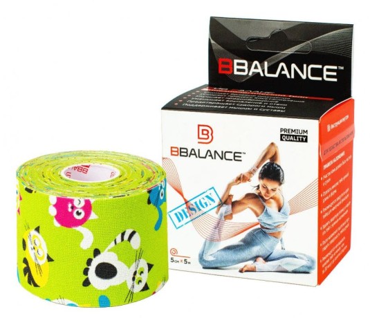 Кинезио тейп BB Design кошки лайм 5см*5м