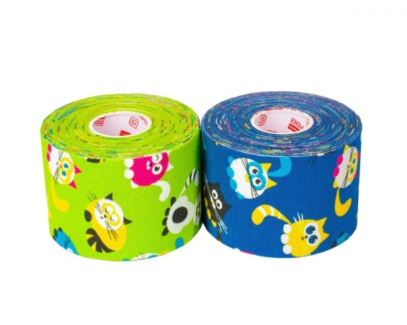 Кинезио тейп BB Design кошки лайм 5см*5м