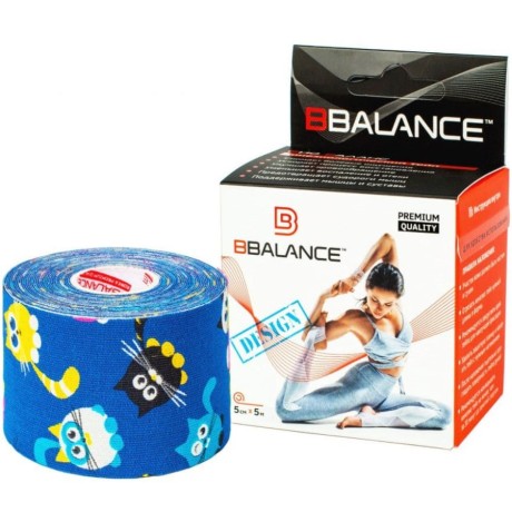 Кинезио тейп BB Design кошки темно-синие 5см*5м