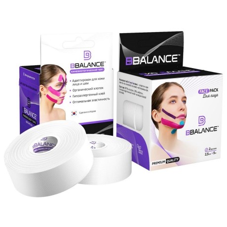 Кинезио тейп BB Face Pack белый 2,5см*5м (2 рул)