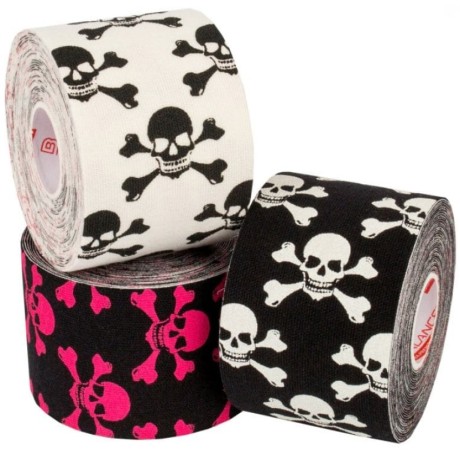 Кинезио тейп BB Design черепа черн. / розовый 5см*5м