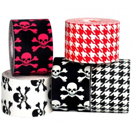 Кинезио тейп BB Design гусиные лапки черн. / белый 5см*5м