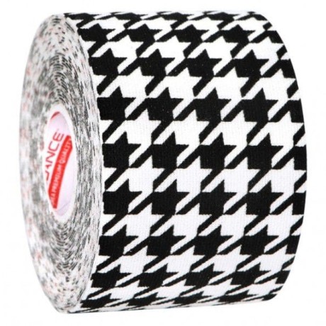 Кинезио тейп BB Design гусиные лапки черн. / белый 5см*5м