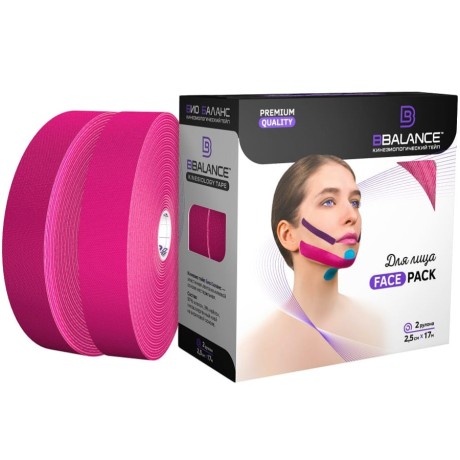 Кинезио тейп BB Face Pack розовый 2,5см*17м (2 рул)