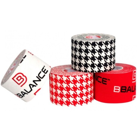 Кинезио тейп BB Design гусиные лапки красн. / белый 5см*5м