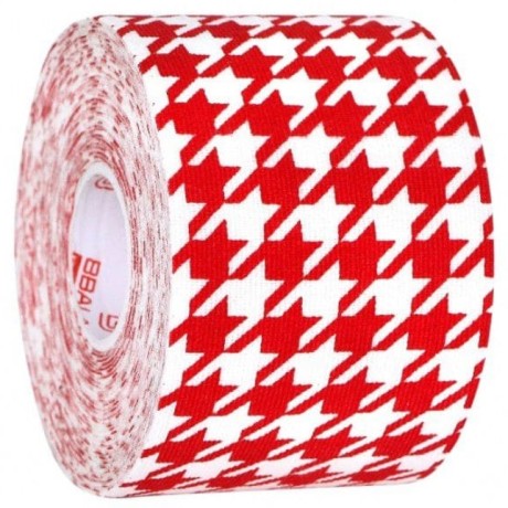 Кинезио тейп BB Design гусиные лапки красн. / белый 5см*5м