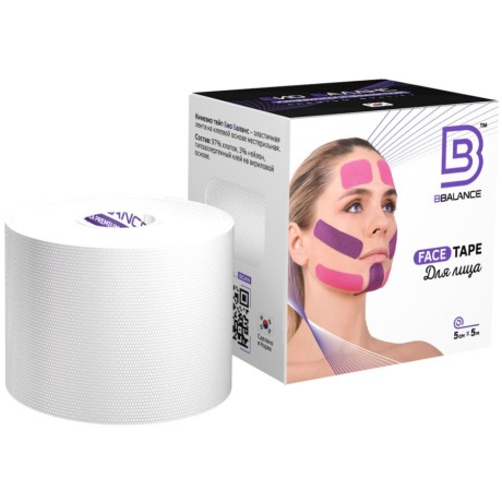 Кинезио тейп BB Face Tape белый 5см*5м