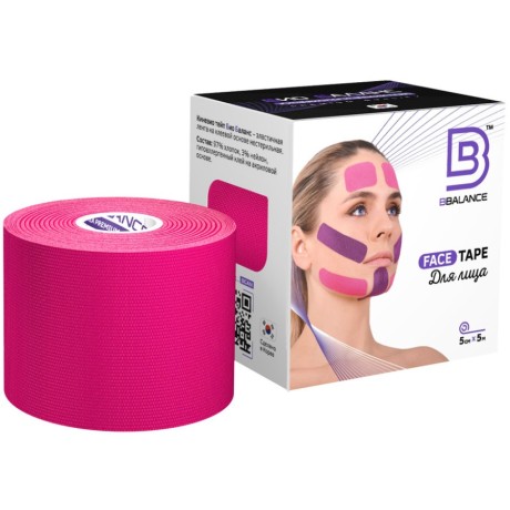 Кинезио тейп BB Face Tape розовый 5см*5м