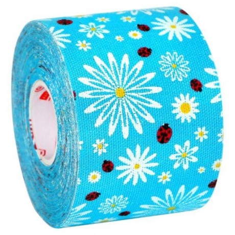 Кинезио тейп BB Design божьи коровки голубой 5см*5м