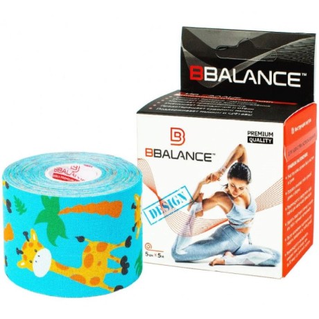 Кинезио тейп BB Design жирафики голубой 5см*5м