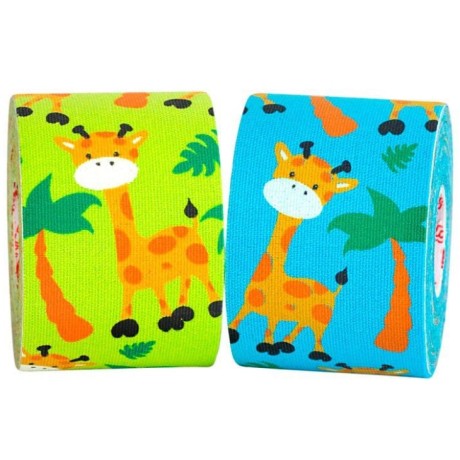 Кинезио тейп BB Design жирафики голубой 5см*5м