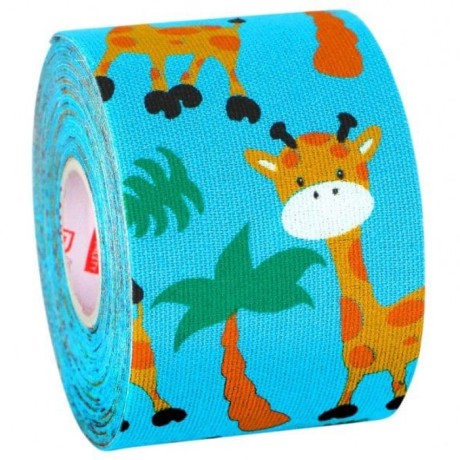 Кинезио тейп BB Design жирафики голубой 5см*5м
