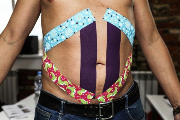 Кинезио тейп BB Design динозаврики красный 5см*5м