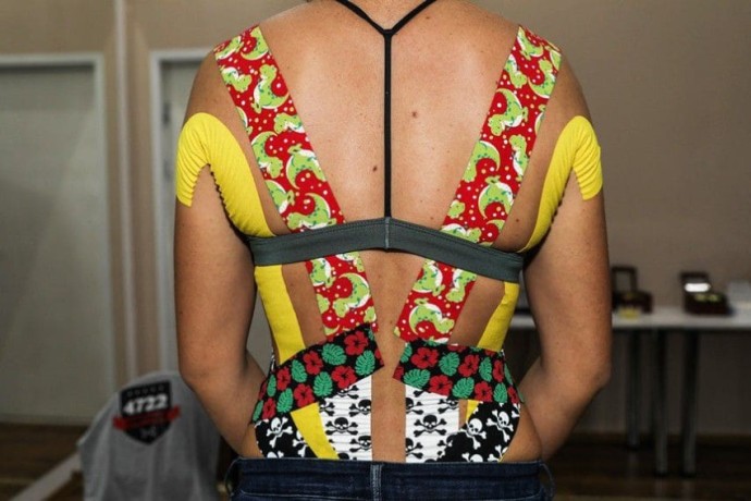 Кинезио тейп BB Design динозаврики красный 5см*5м