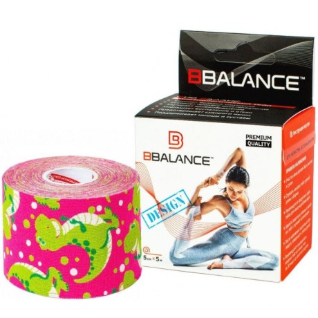 Кинезио тейп BB Design динозаврики розовый 5см*5м