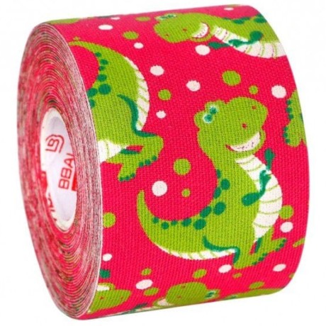 Кинезио тейп BB Design динозаврики розовый 5см*5м