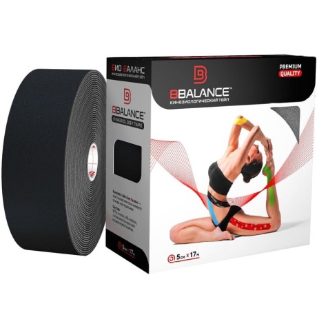 Кинезио тейп BB черный 5см*17м