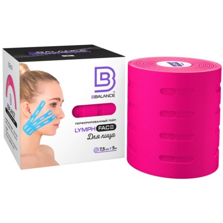 Кинезио тейп BB Lymph Face розовый 7,5см*5м