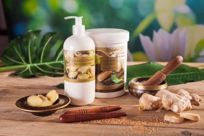 Скраб для ног сахарный Золотой Имбирь (1 л)