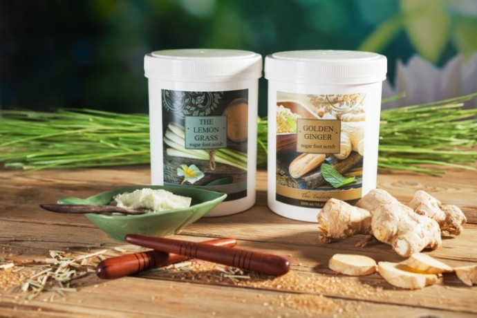 Скраб для ног сахарный Золотой Имбирь (1 л)