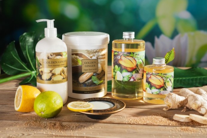 Скраб для ног сахарный Золотой Имбирь (1 л)