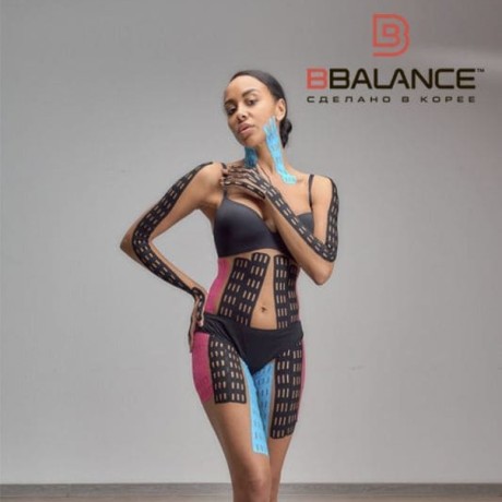 Кинезио тейп перфорированный BB Lymph Tape чёрный 5см*17м