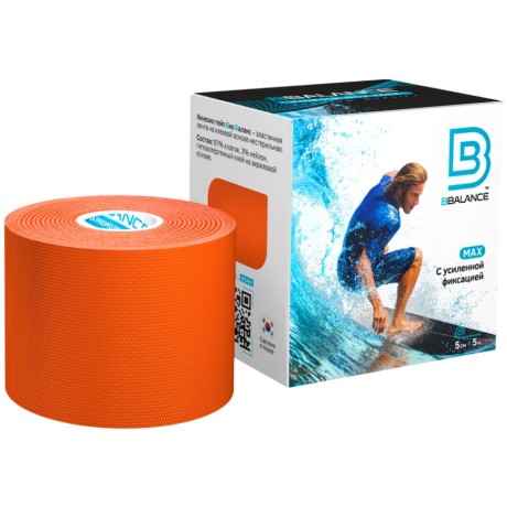 Кинезио тейп BB Max оранжевый 5см*5м